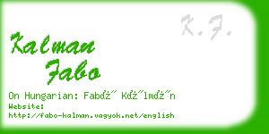 kalman fabo business card